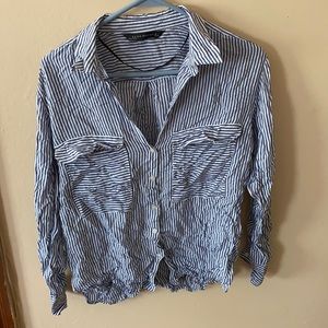 Zara Woman Striped Button Up Size L